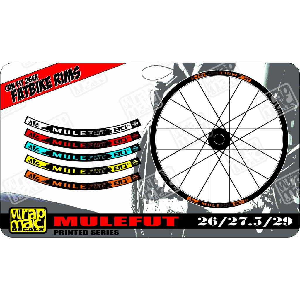 MULEFUT Replacement Decals 26 27.5 29 Rim Decals for Mountain