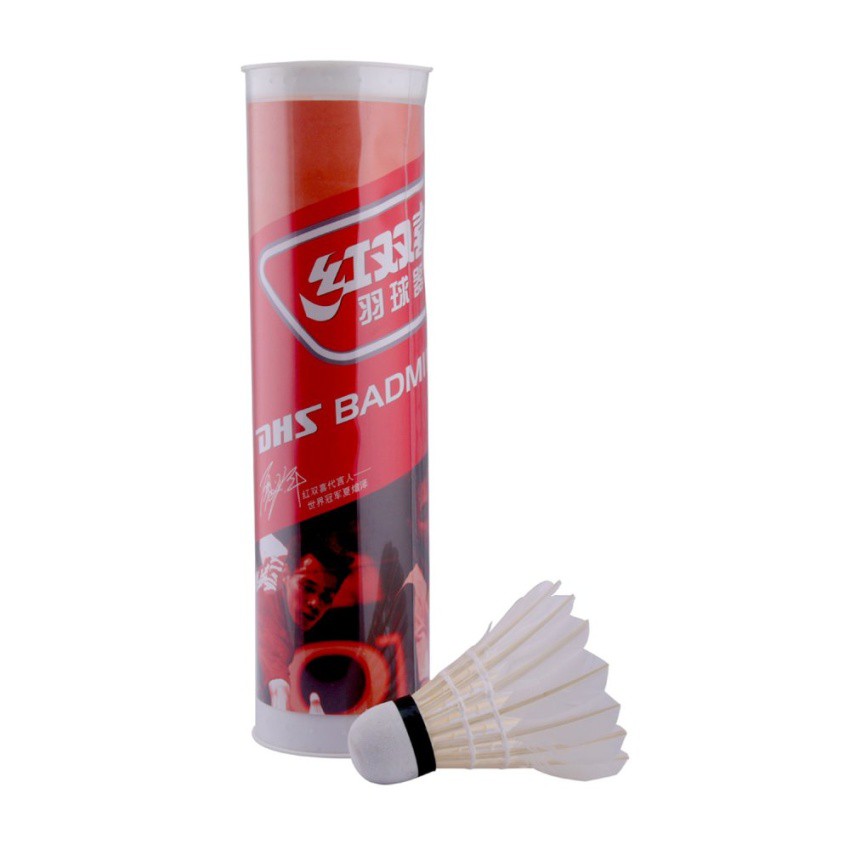 Tube of 6 DHS 402A Badminton Shuttlecocks Goose Feather Shuttlecock ...