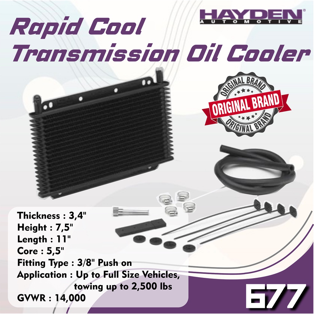 Hayden 677 678 679 Rapid Cool ATF Transmission Cooler Pajero Fortuner