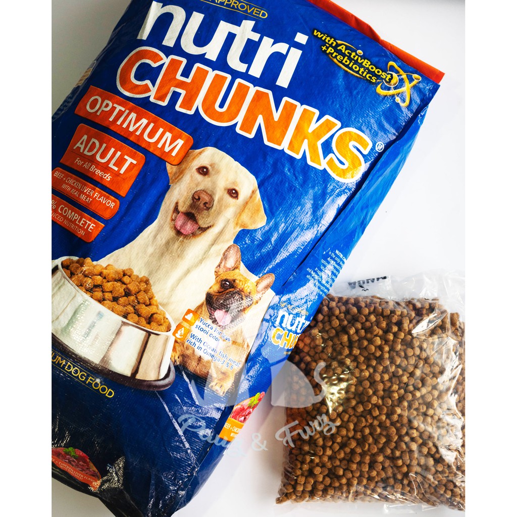 Nutri Chunks Adult Beef & Chicken Liver 1kg (repacked) | Shopee