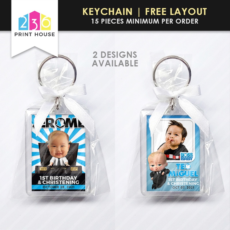 BOSS BABY Keychain Souvenir FREE Layout Baptism or Birthday Keychain Souvenir Shopee Philippines