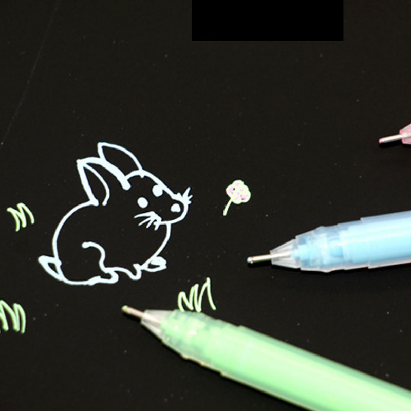 9Pcs 0.6mm White Ink Color Photo Album Gel Pen Stationery Office ...