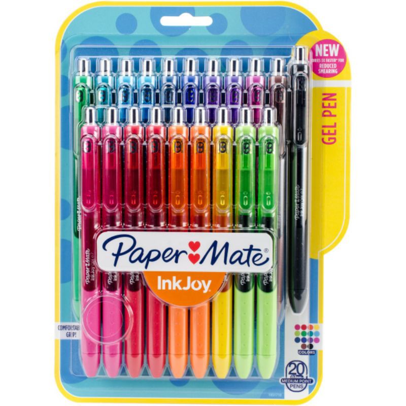 Paper Mate InkJoy Gel Pens, Medium Point, Assorted Colors, 10,14, 20 Count