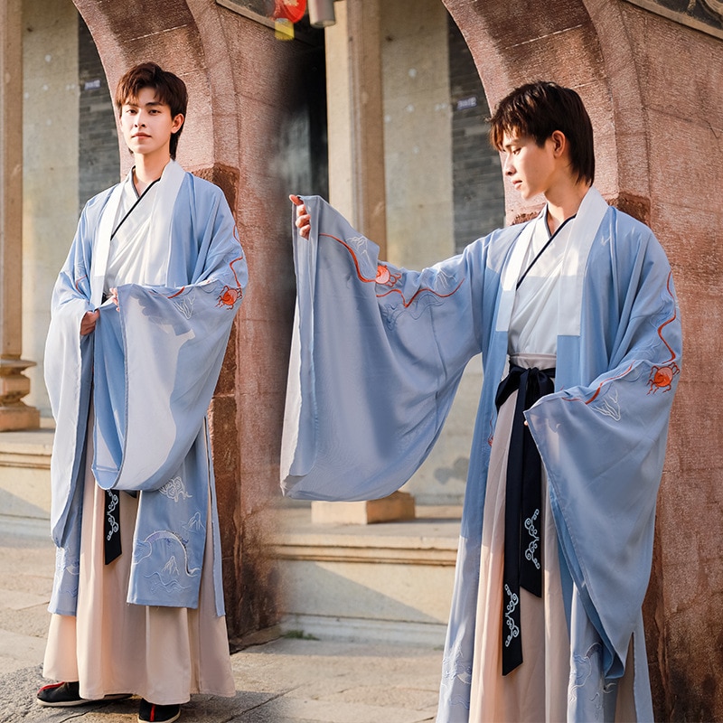 Hanfu Men Tang Dynasty Ancient Chinese Costume Traditional Chinese Clothing For Male Han Dynasty Lon