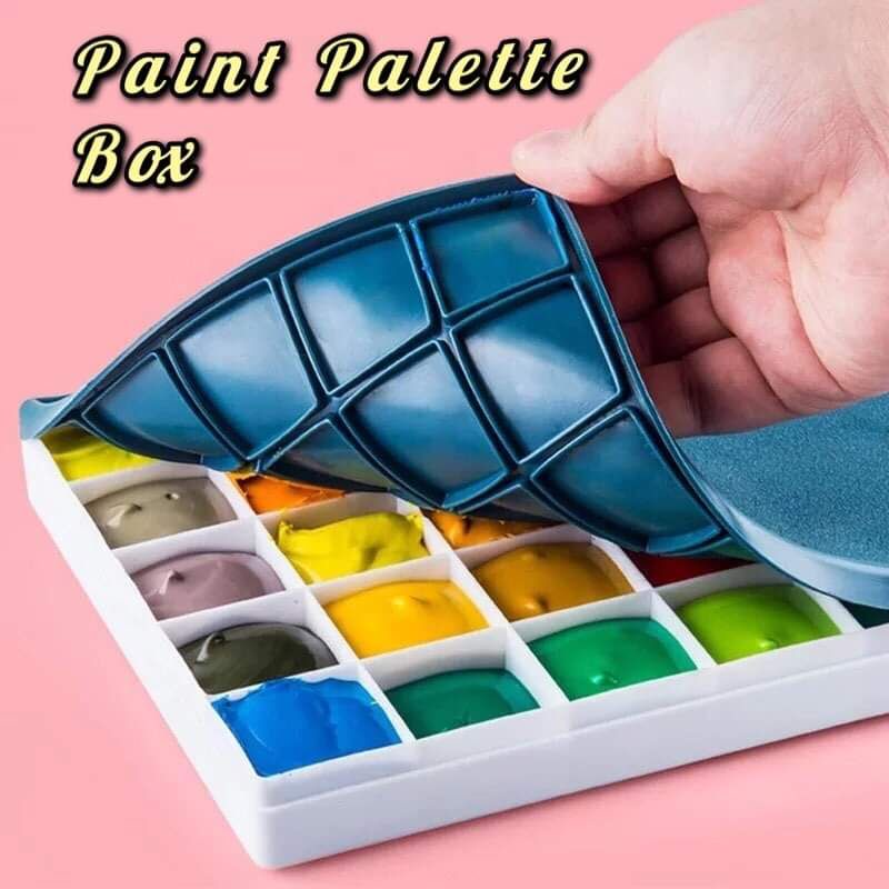 24 Grid Artist Paint Tray Palette Box with soft cover | Shopee Philippines