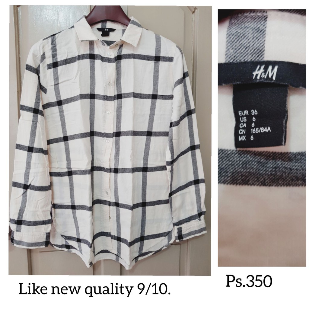 Preloved Checkered H M long sleeves polo Shopee Philippines