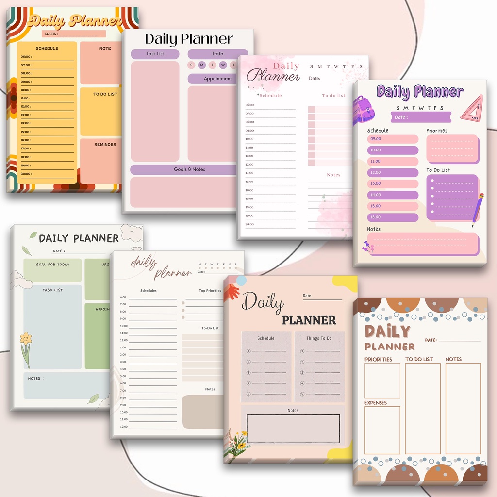 Daily Planner, Notepads, Organizer (CUSTOMIZED) Aesthetic Shopee