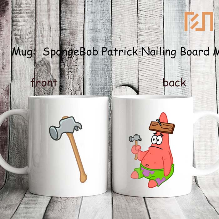 Mug SpongeBob Patrick Nailing Board Meme Icon | Shopee Philippines