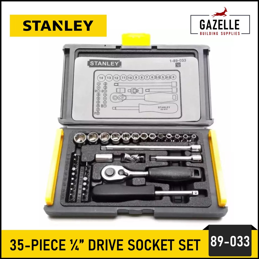 Stanley 35 Pieces 1/4" Drive Socket Wrench Set Model No. 89033 (414mm