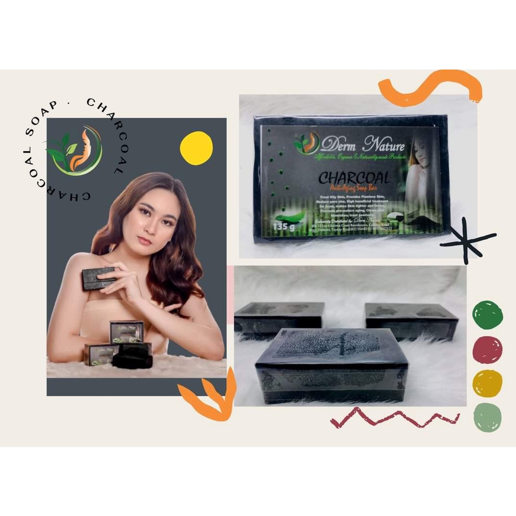 Derm Nature Charcoal Soap (FOR OILY/ACNE PRONE SKIN) Shopee Philippines