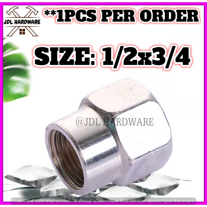 3045 1PCS STAINLESS STEEL FEMALE THREADED REDUCER PIPE FITTING ADAPTER