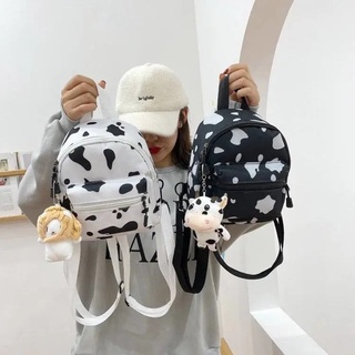 Fashion Mini backpack for woman leather original female fresh canvas multi purpose fashion small backpack fairy Korean cow messenger bag