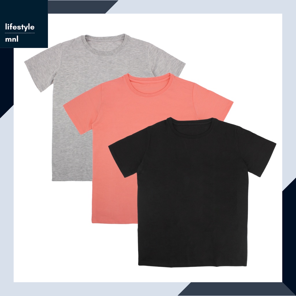Men's Plain Color Slim Basic Cotton Tee with Size Chart | LifestyleMNL ...