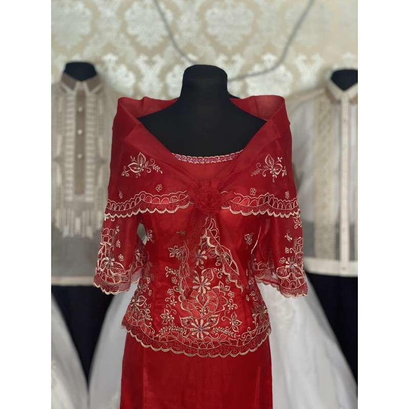 Filipiniana dress blouse store and skirt