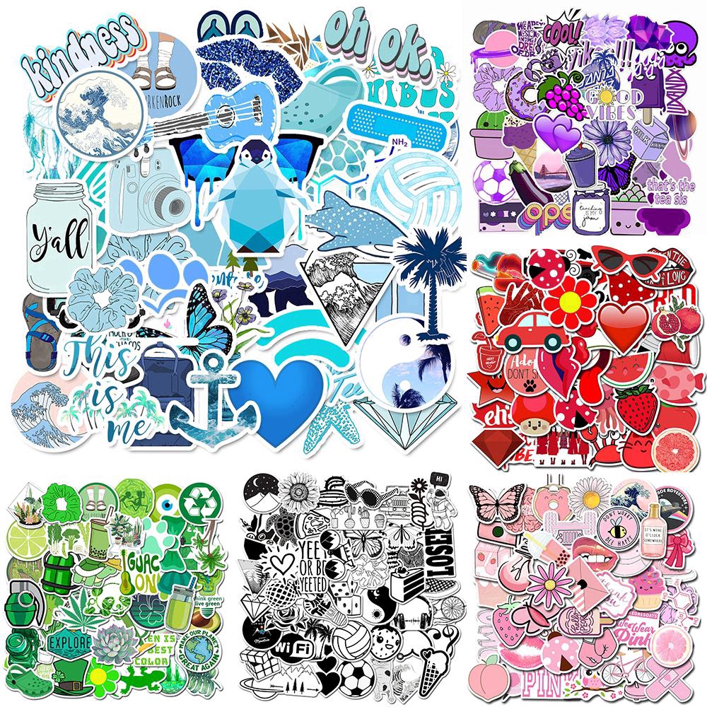 50PCS Cool Summer Vsco Stickers Pack Pink Girl Anime Stiker For Children On  The Laptop Fridge Phone Skateboard Suitcase Sticker