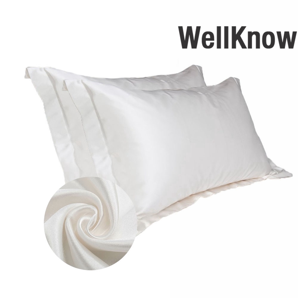 2pcs 100 Satin Silk Pillow Cases Cushion Covers Pillowcase Housewife