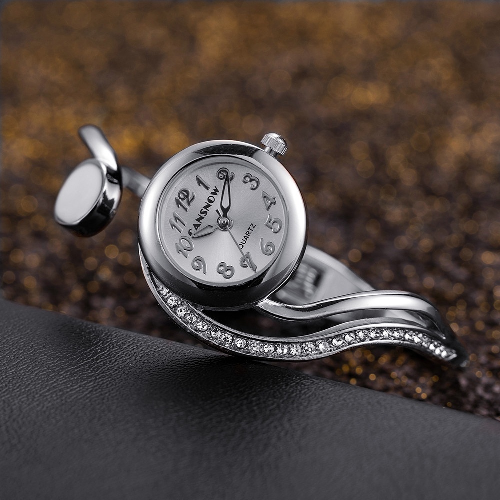 Luxury Brand Ladies Gold Women Quartz Bangle Watch Unique Design ...