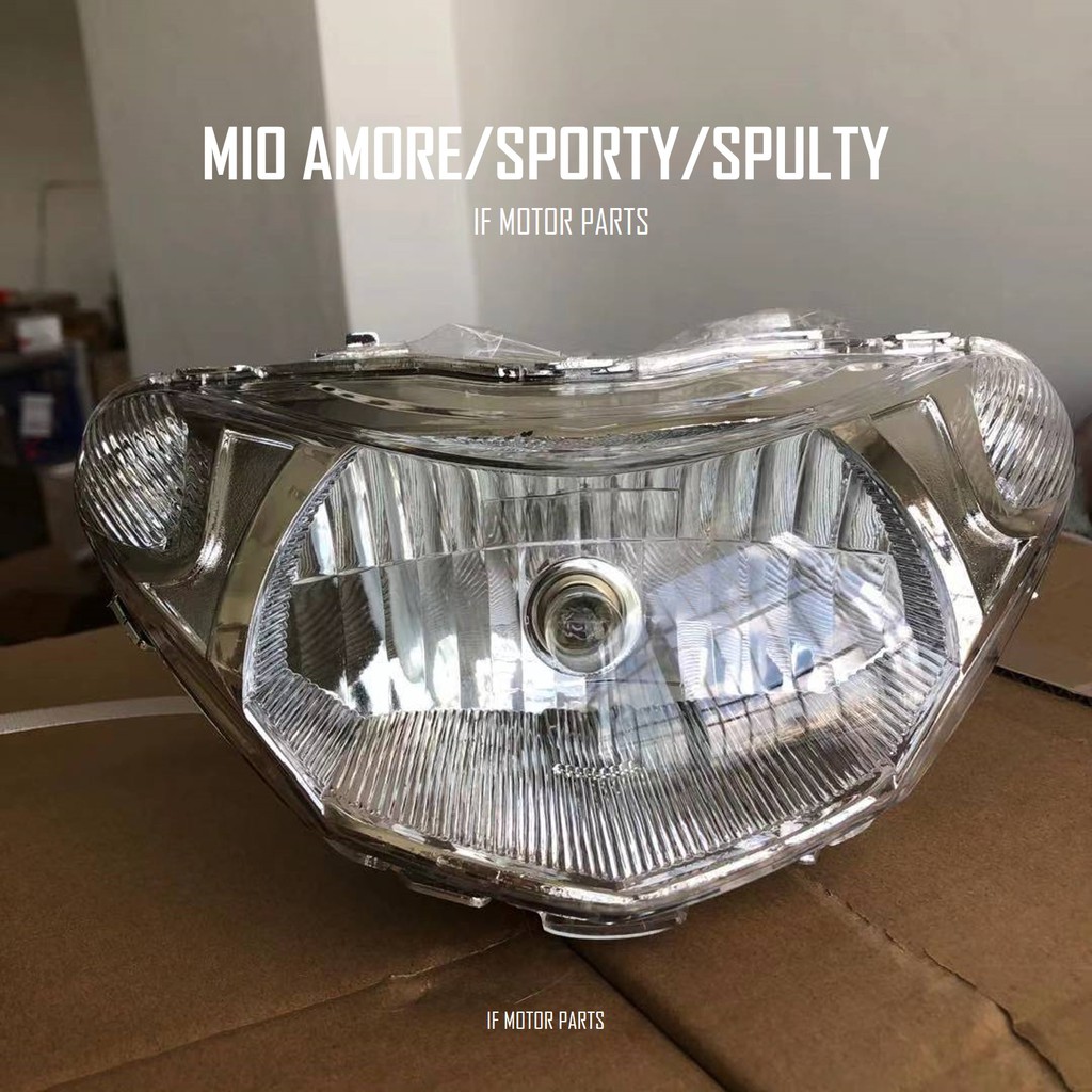 [Headlight] Yamaha MIO Sporty / Amore / Soulty Headlight Assy w/ Bulb by IF MOTOR PARTS Shopee