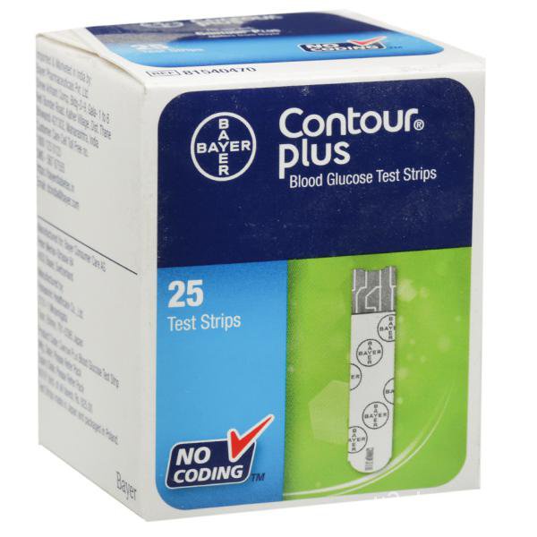 Contour Plus Blood Glucose Test Strips 25 Pcs (W/ Lancets Option
