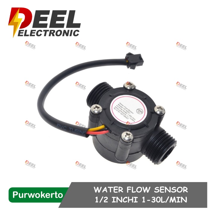WATER FLOW SENSOR 1/ 2 INCH 1-30L/MIN FLOWMETER FOR ARDUINO | Shopee ...