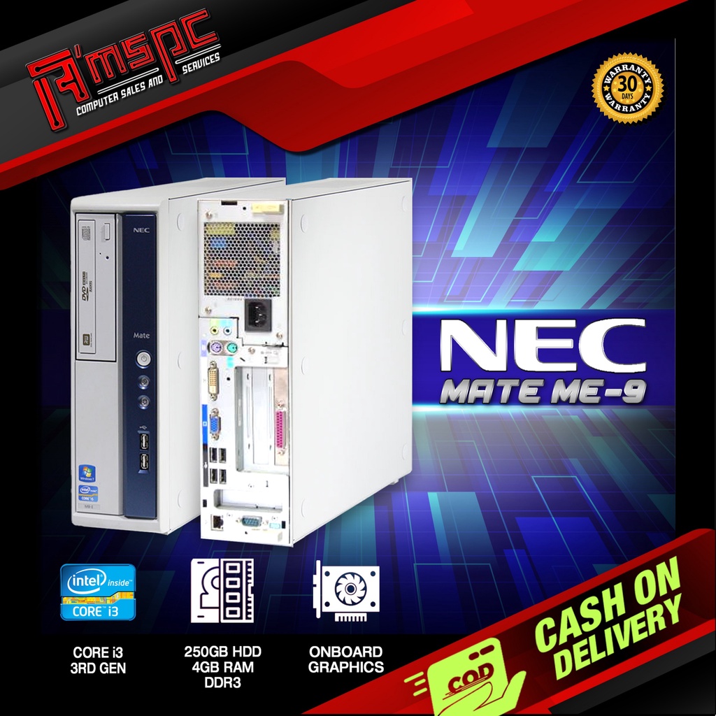 NEC MATE SLIM CPU Intel Core i3 3RD GEN 4GB RAM DDR3 250GB HDD