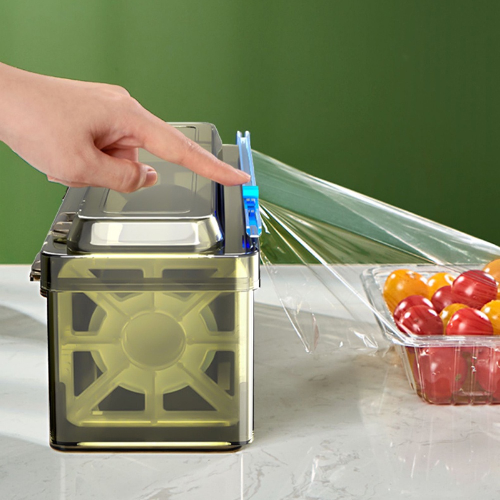 Plastic Cling Film Refillable Box With Slide Cutter Food Wrap Dispenser ...