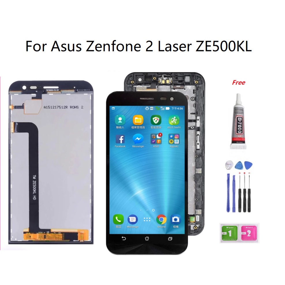 Asus ZenFone 2 Laser ZE500KL - Ecran LCD + Ecran Tactile + Cadre (Noir