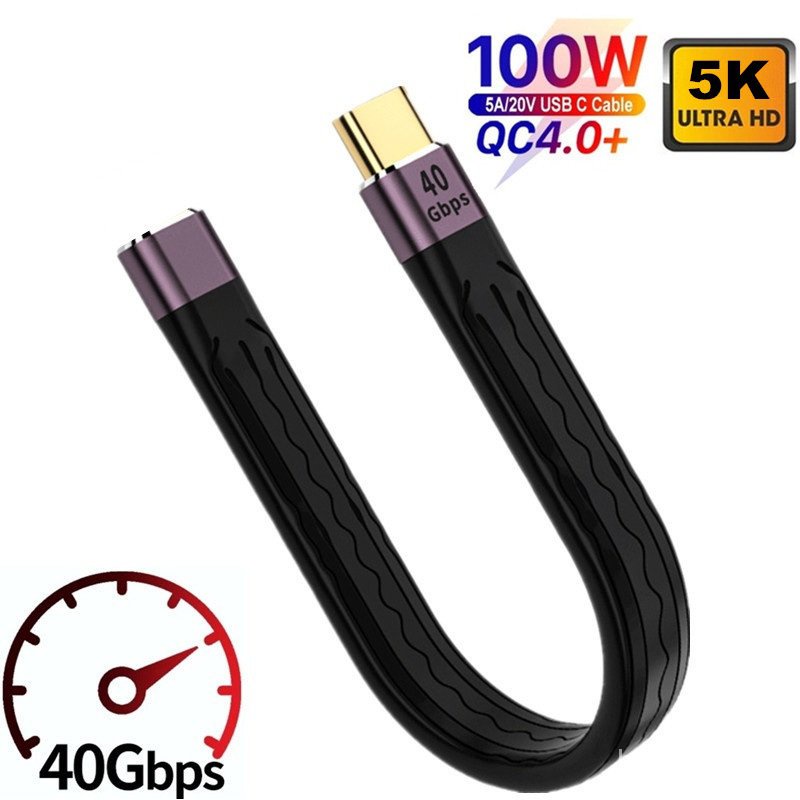 USB4 Thunderbolt 3 Extension Cable 40Gbps 5K Extend Cable USB C male to