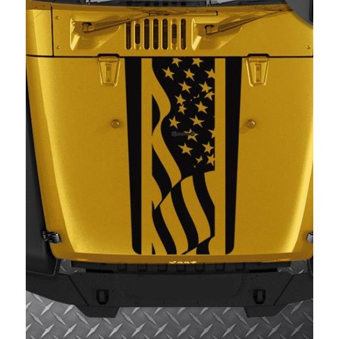 Jeep Wrangler TJ LJ JK American Flag Stripes Vinyl Hood Decal Sticker ...