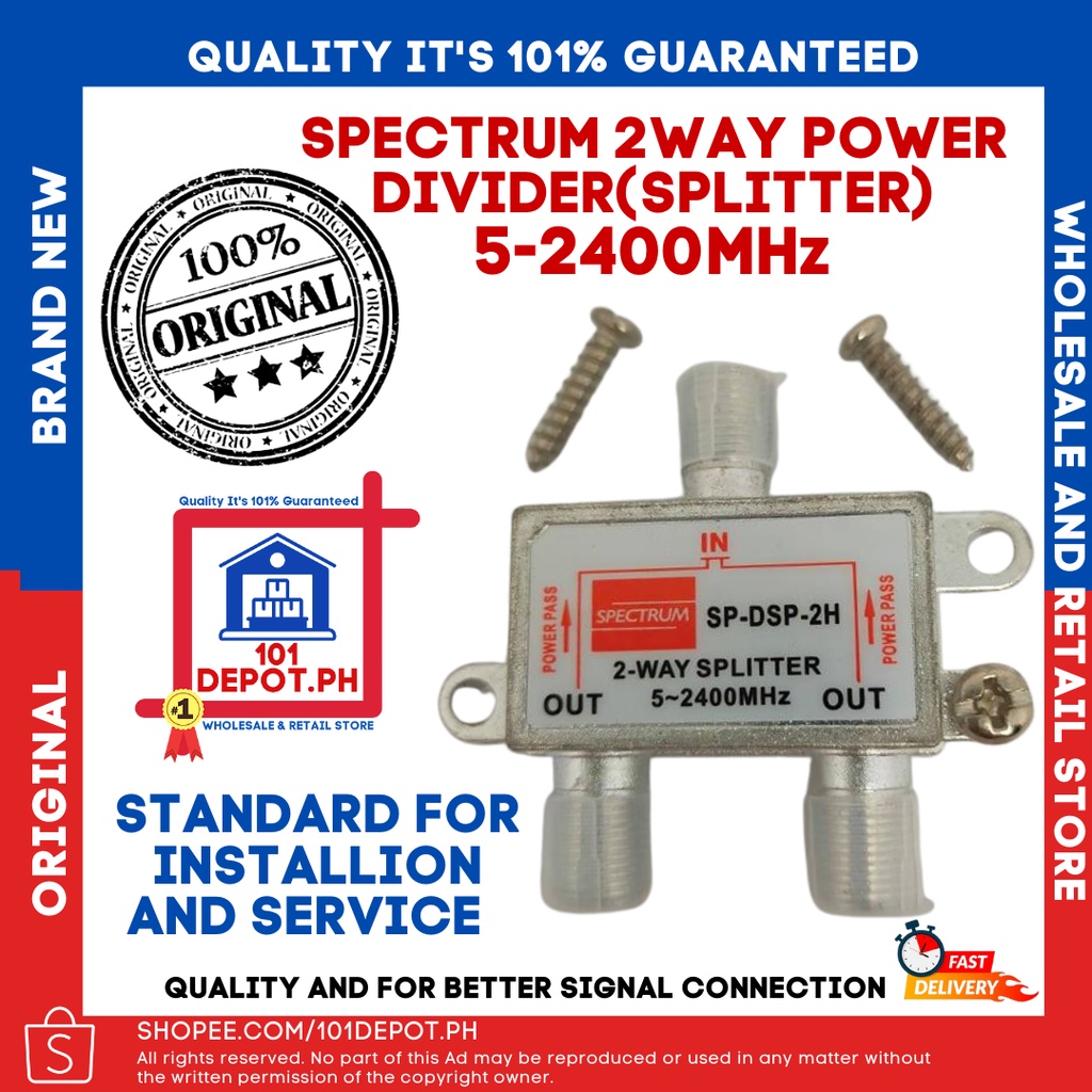 Spectrum Cignal 2 Way Power Divider ( SPLITTER) Shopee Philippines