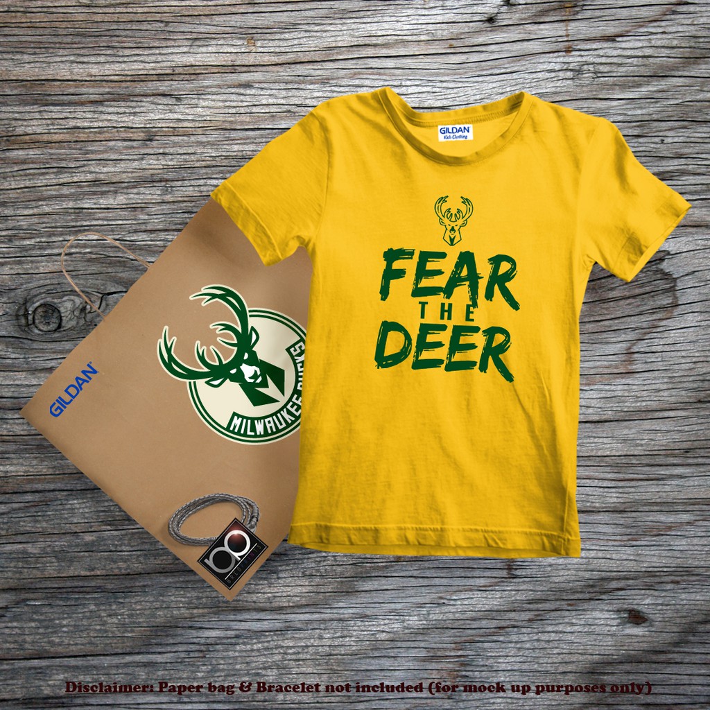 Milwaukee Bucks NBA Basketball Team Fear the Deer Tshirt for Kids 06