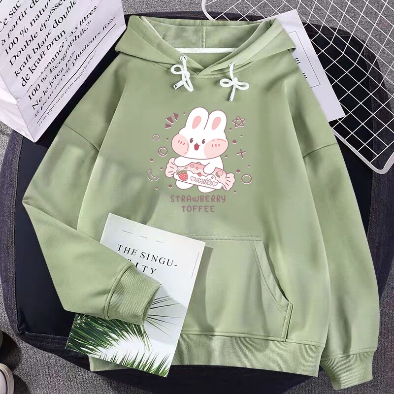 Cute Rabbit Long Sleeve Hoodie Loose Korean Sweatshirt Women Simple Coat Shopee Philippines