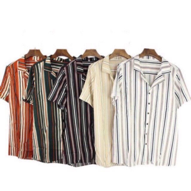 stripe Polo Shirt Men s Unisex Shopee Philippines