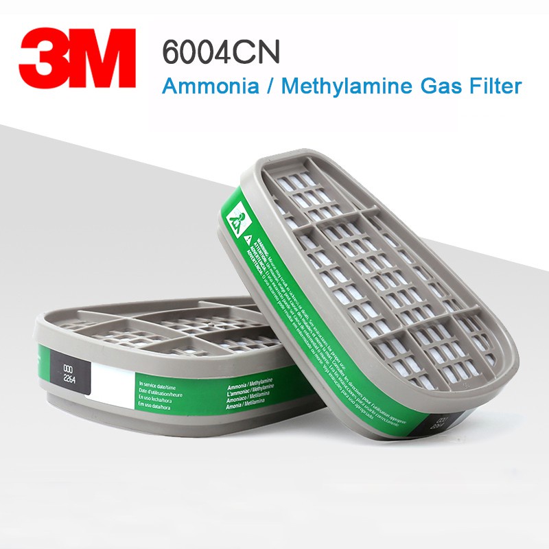 3M 6004 Ammonia Methylamine Gas Mask Replacement Cartridge Carbon ...