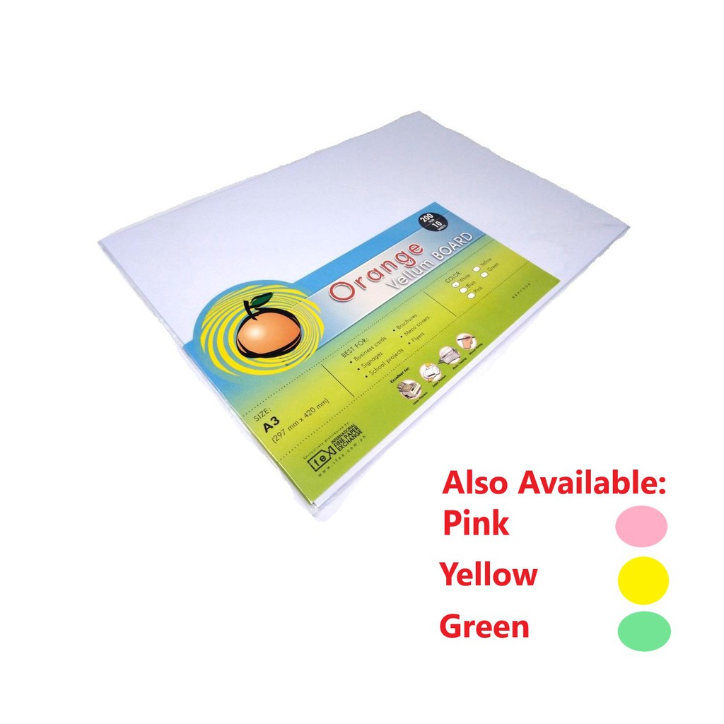 10 Sheets Orange Vellum Board Specialty Board 200gsm size A3 (297mm x 420mm) Shopee Philippines