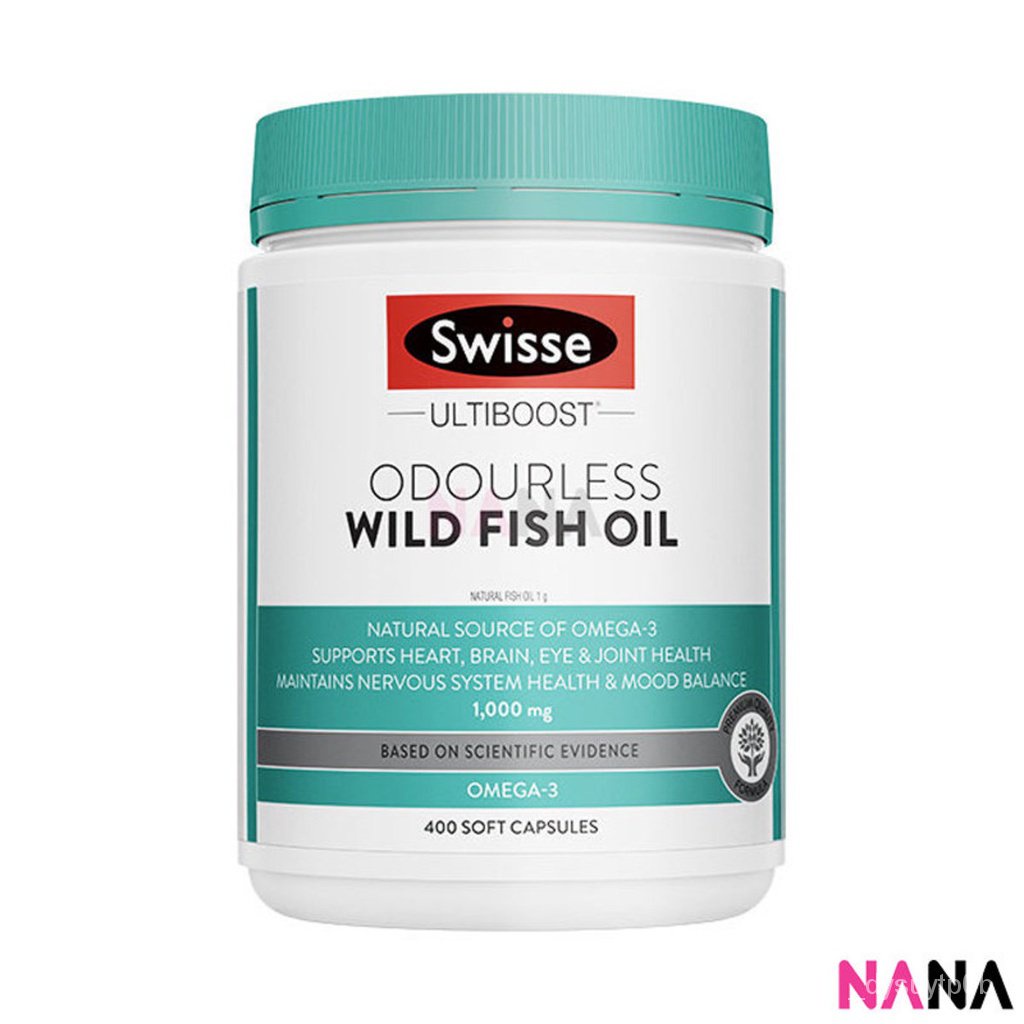 Genuine Guarantee Swisse Odourless Fish Oil 1000mg 400 Capsules (Exp01
