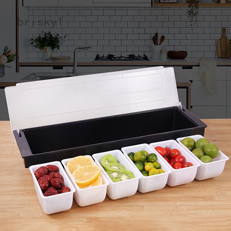Gift from shopping cart♠ 6 Compartment Condiment Dispenser Bar Fruit