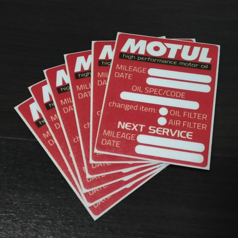 Motul Liqui Moly sticker oil change tag Shopee Philippines