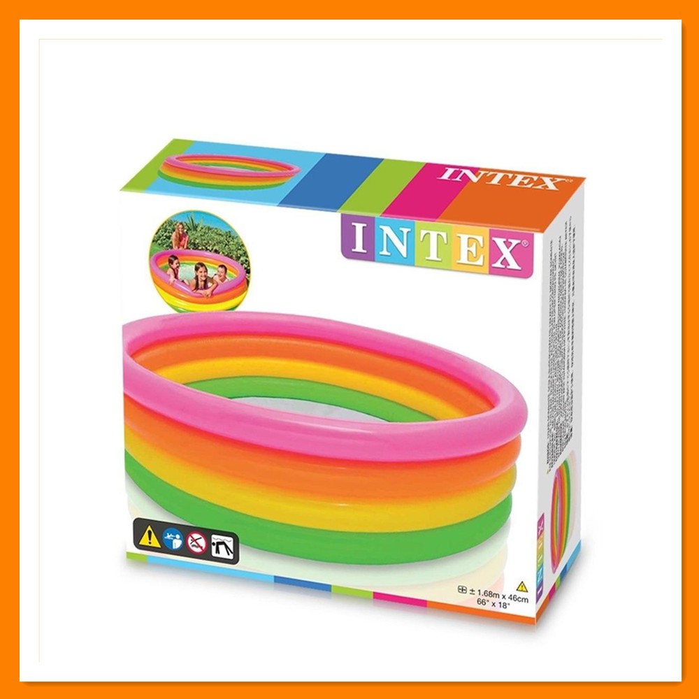 INTEX COD Rainbow - inflatable swimming four pool 168cm YYFT | Shopee ...