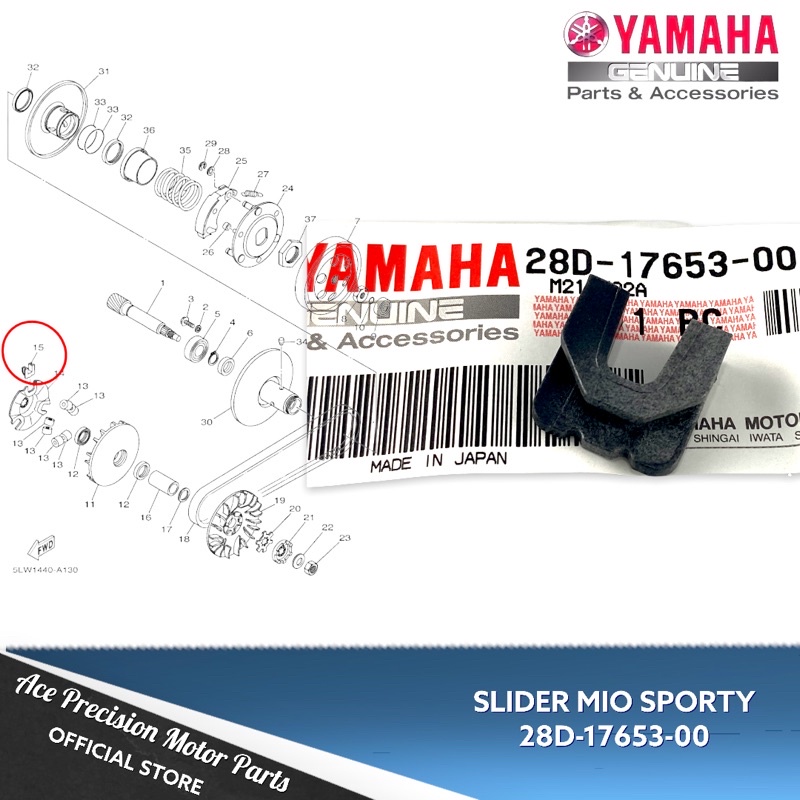 SLIDER MIO SPORTY/NOUVO 28D-17653-00 YAMAHA GENUINE | Shopee Philippines