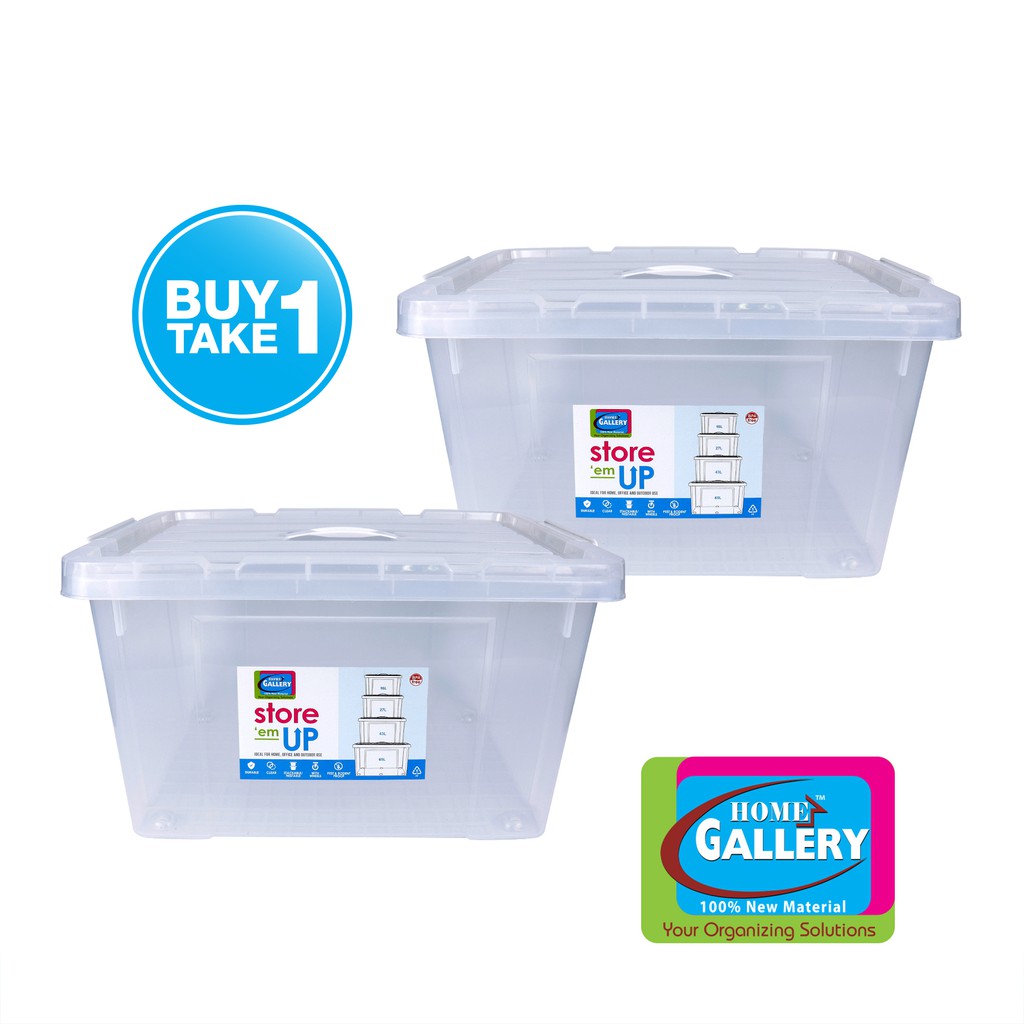 Home Gallery Storage Box w/ Handle and Wheels 43L (B1T1) | Stackable ...