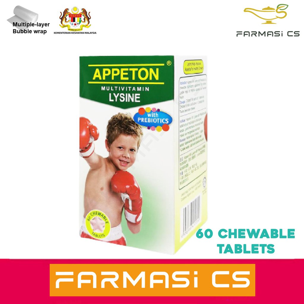 Appeton Multivitamin Lysine with Prebiotics 60 Chewable Tablets EXP06/