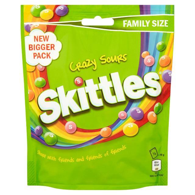 Skittles Crazy Sours, Tropical, Fruits Family Size 174g | Shopee ...