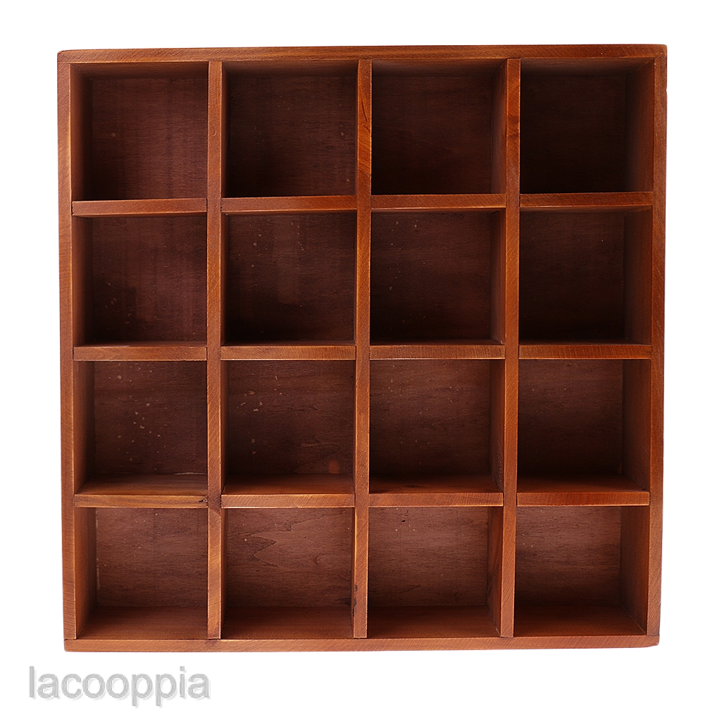 Wooden Storage Cabinet Cubes Case Box Wall Mount Shelf Grids for