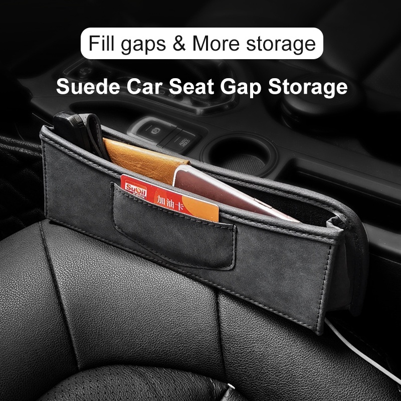 Suede Car Seat Gap Storage Car Seat Organizer Seat Gap Filler Pocket Seat Console Side Pocket Storage Box