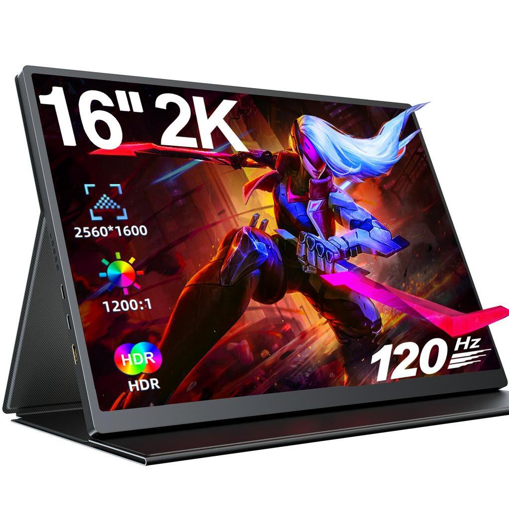UPERFECT 16" 120Hz Portable Gaming Monitor | 2K 2560x1600 IPS For Laptop, PS5, Xbox