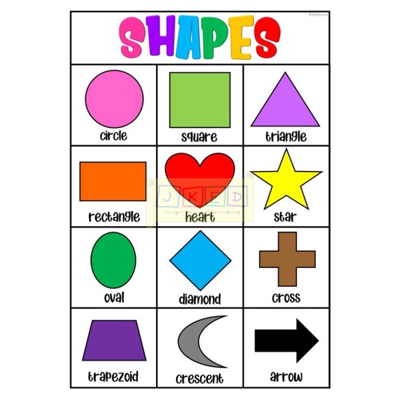 Shapes Mga Hugis Chart Laminated A4 size Polygons Quadrilaterals ...