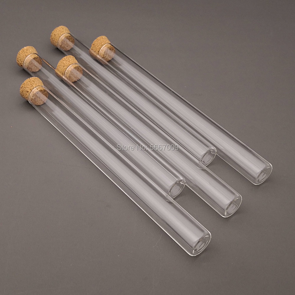 20pcs/pack Lab 15x150mm Transparent Flat Bottom Glass Test Tubes With ...