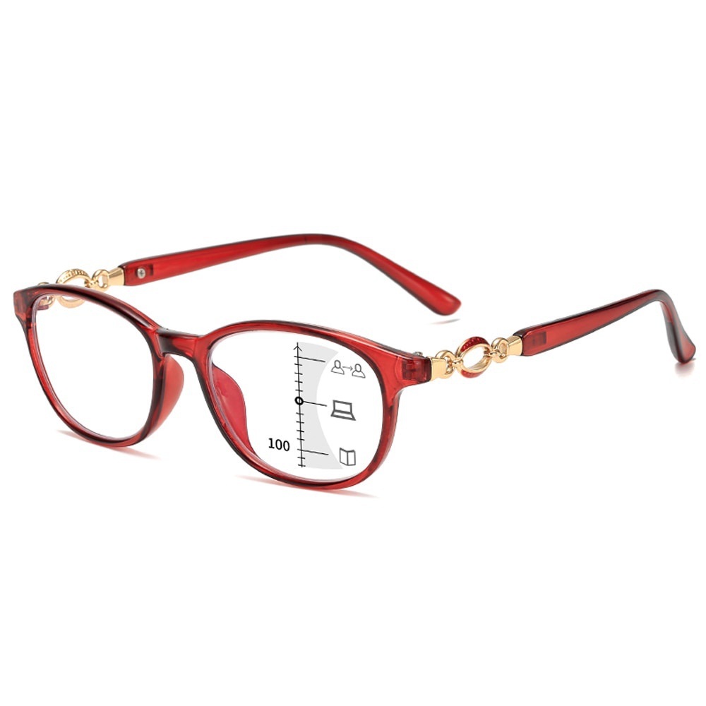 New Trendy Progressive Multifocal Reading Glasses Women AntiBlue Light