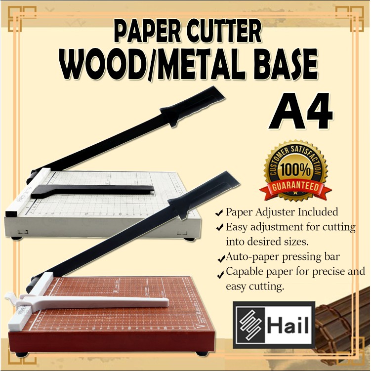PAPER CUTTER A4 WOOD/METAL (Auto-paper pressing bar)OFFICOM | Shopee ...